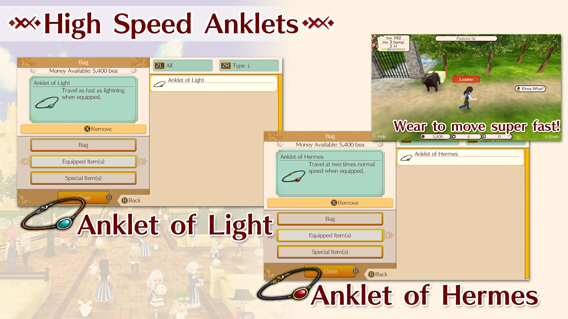 High Speed Anklet Set (Anklet of Light, Anklet of Hermes)
