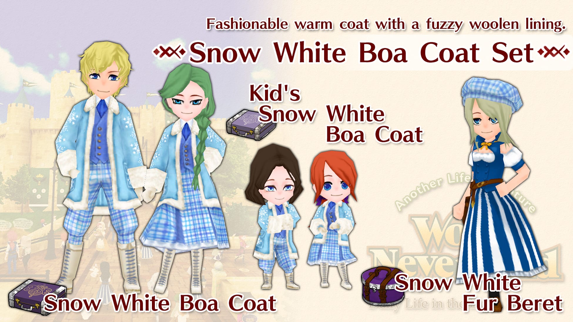 Snow White Boa Coat Set