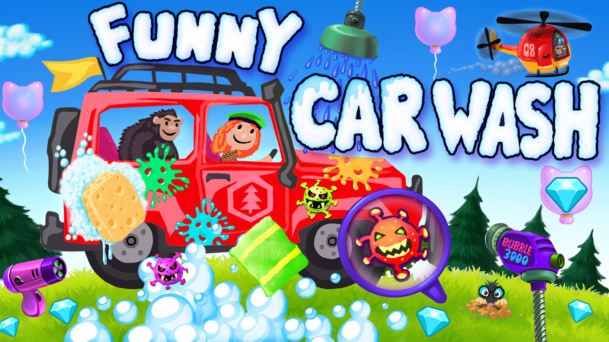 Funny Car Wash - Trucks & Cars Game Garage for Kids & Toddlers