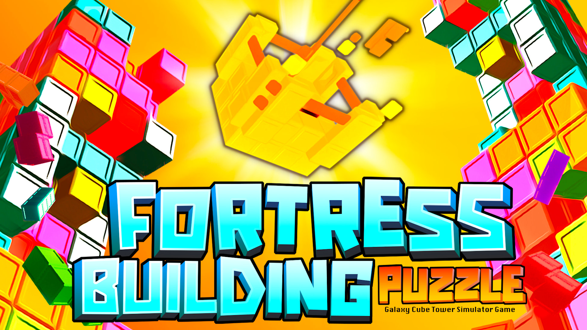 Fortress Building Puzzle - Galaxy Cube Tower Simulator Game