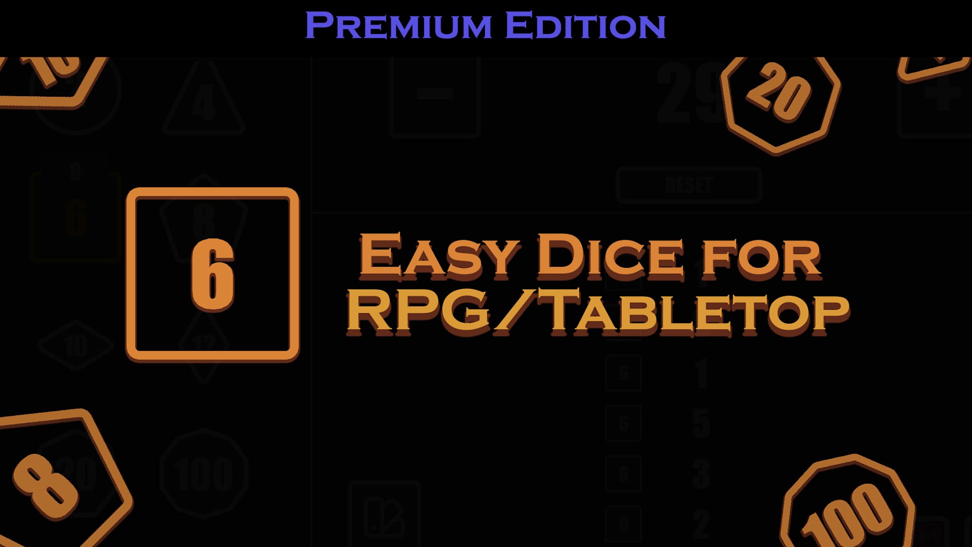 Easy Dice for RPG/Tabletop - Premium Edition