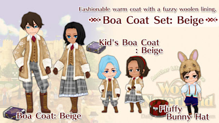 Boa Coat Set: Beige