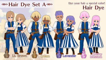 Hair Dye Set A ( Lt. Brown, Lavender, Cream, Cherry Blossom )