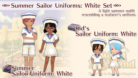 Summer Sailor Uniforms: White Set