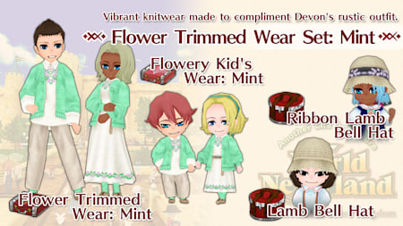 Flower Trimmed Wear Set: Mint