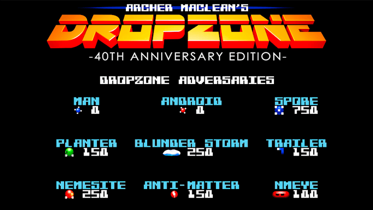 Archer Maclean's DropZone: 40th Anniversary Edition NSP, XCI ROM