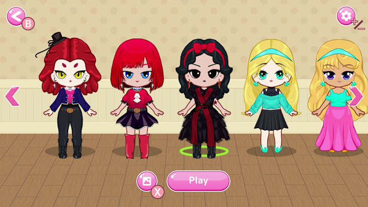 white christmas dresses Large Kawaii Cuties Dress-Up Dolls Sticker Cards – The Kawaii Nest main image 1