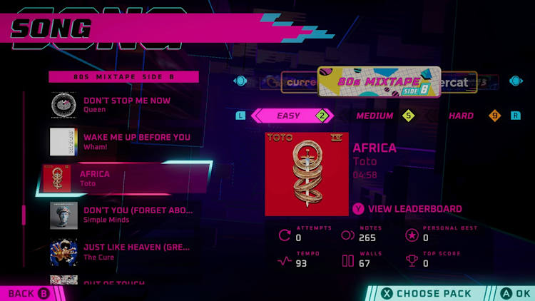 Synth Riders: 80s Mixtape Side B Music Pack for Nintendo Switch