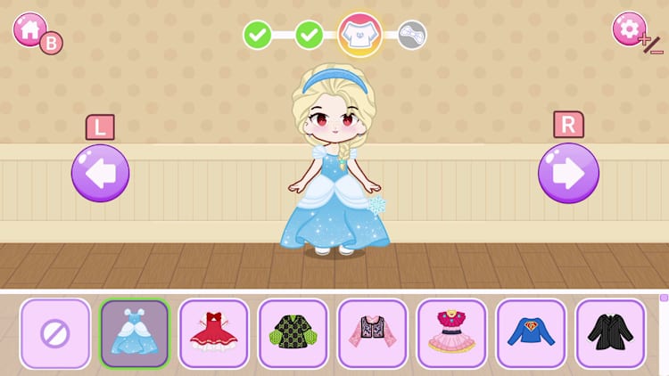 cute dress up games Long Off-White Prom Dress with Puff Sleeves