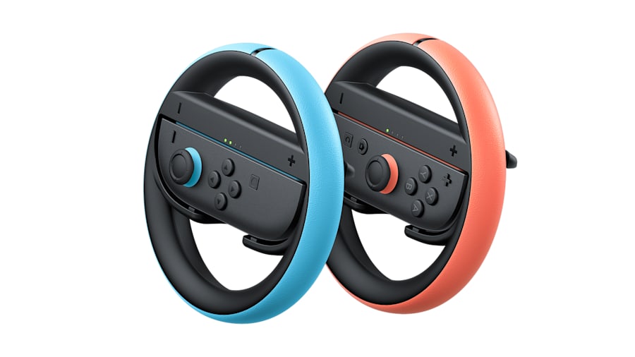 Volantes Joy-Con 2 Wheel azul e vermelho