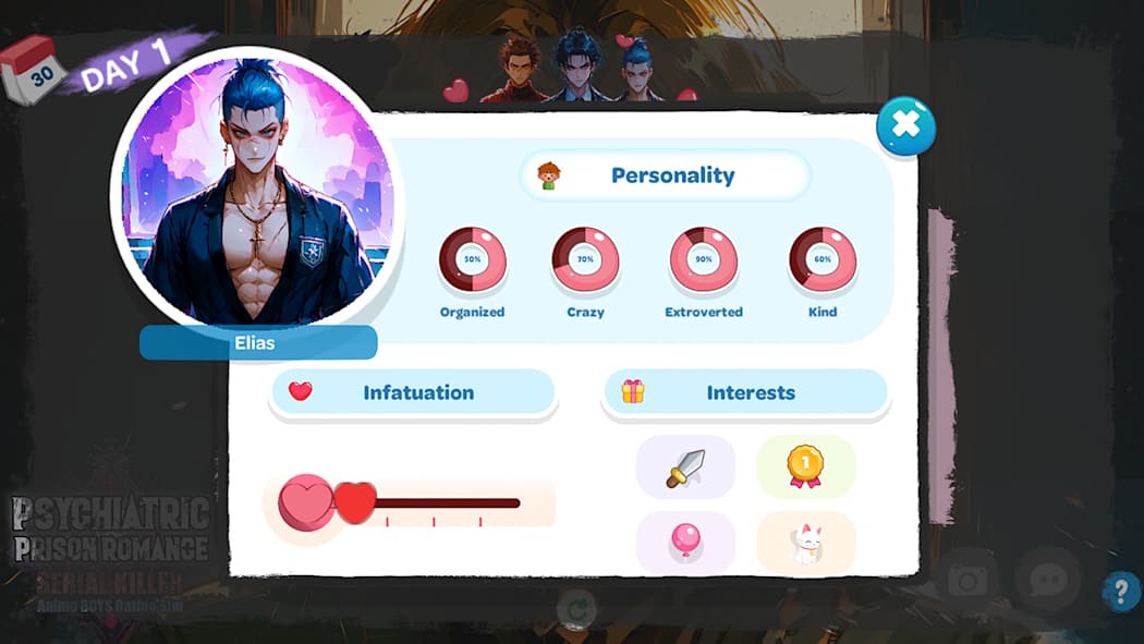 Psychiatric Prison Romance: Serial Killer Anime Boys Dating Sim 5