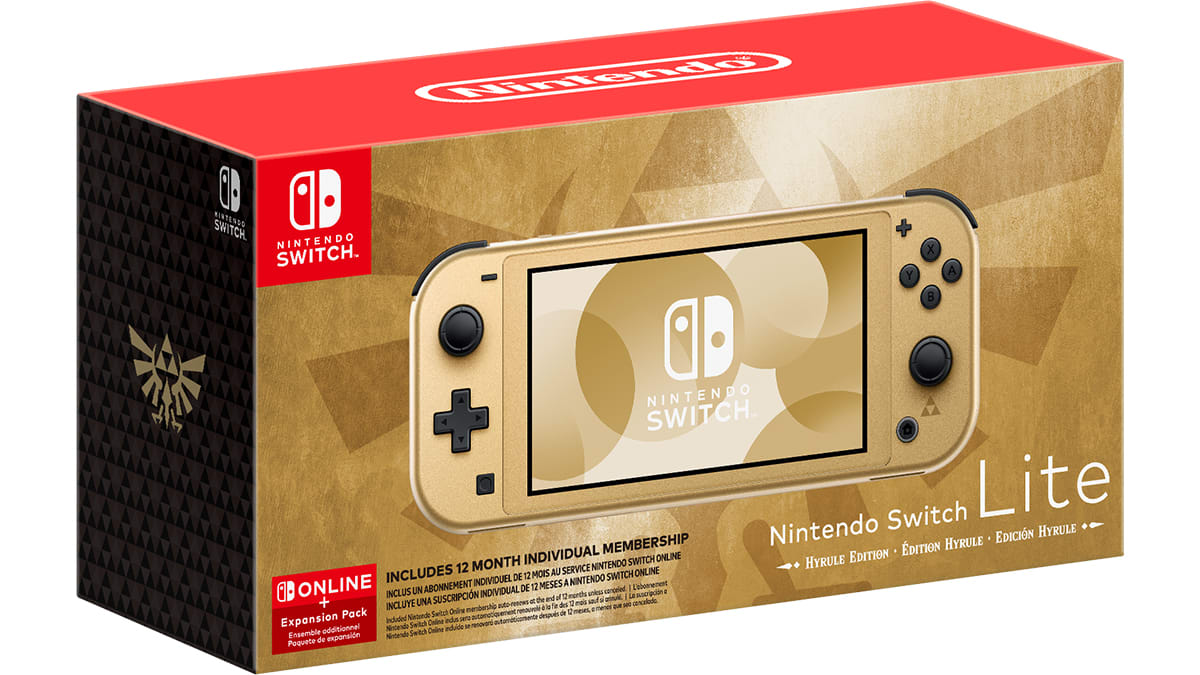Nintendo Switch Lite: Hyrule Edition with Bonus Nintendo Switch Online + Expansion Pack 2