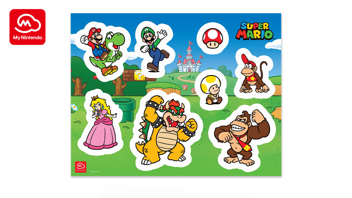 My Nintendo feuille d’autocollants techniques amovibles Super Mario™ 1