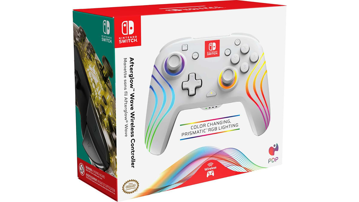 Manette LED sans fil Afterglow™ Wave pour Nintendo Switch™ - Blanche 2