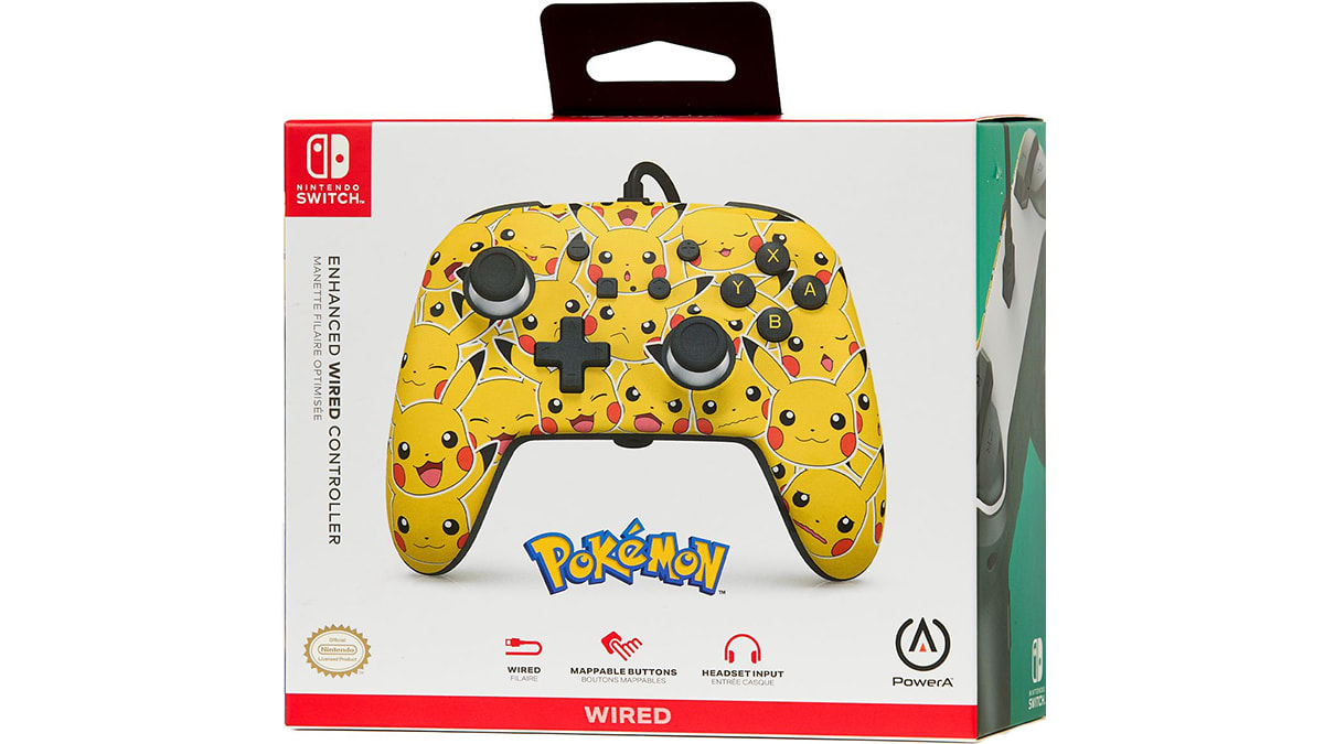 Manette câblée améliorée pour Nintendo Switch™ - Humeurs Pikachu™ 7