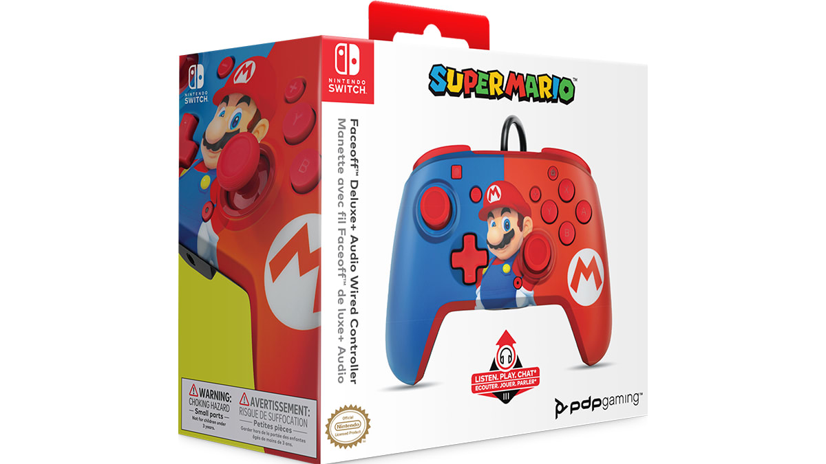 Manette audio câblée Faceoff™ Deluxe+ :  Power Pose Mario™ 7