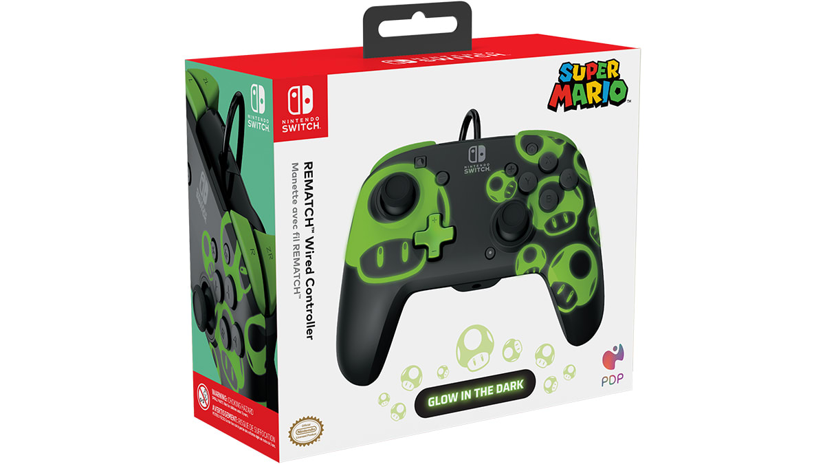 REMATCH Wired Controller: 1-Up Glow in the Dark 7