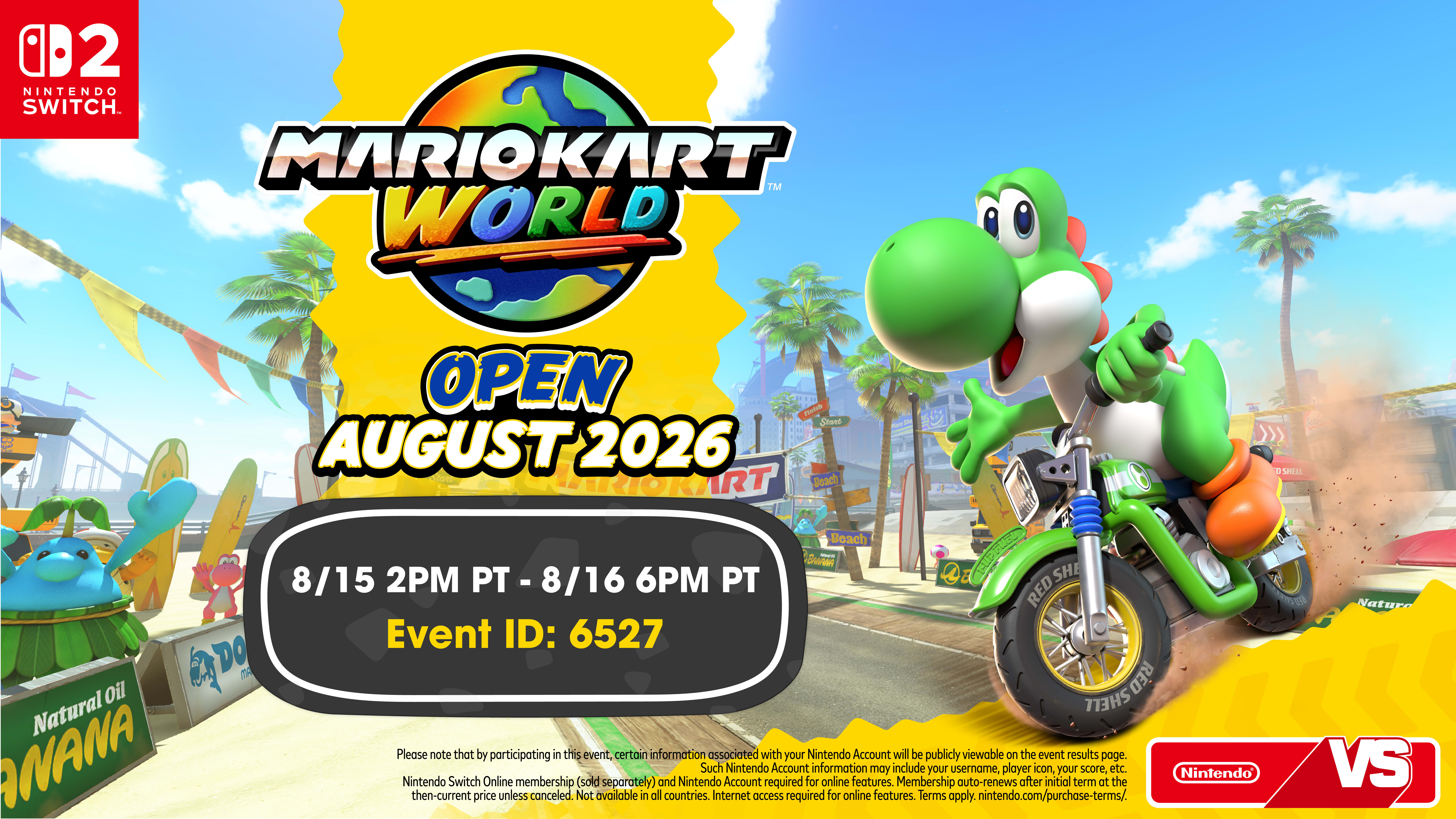The summer fun continues in the Mario Kart World Open August 2026 event!