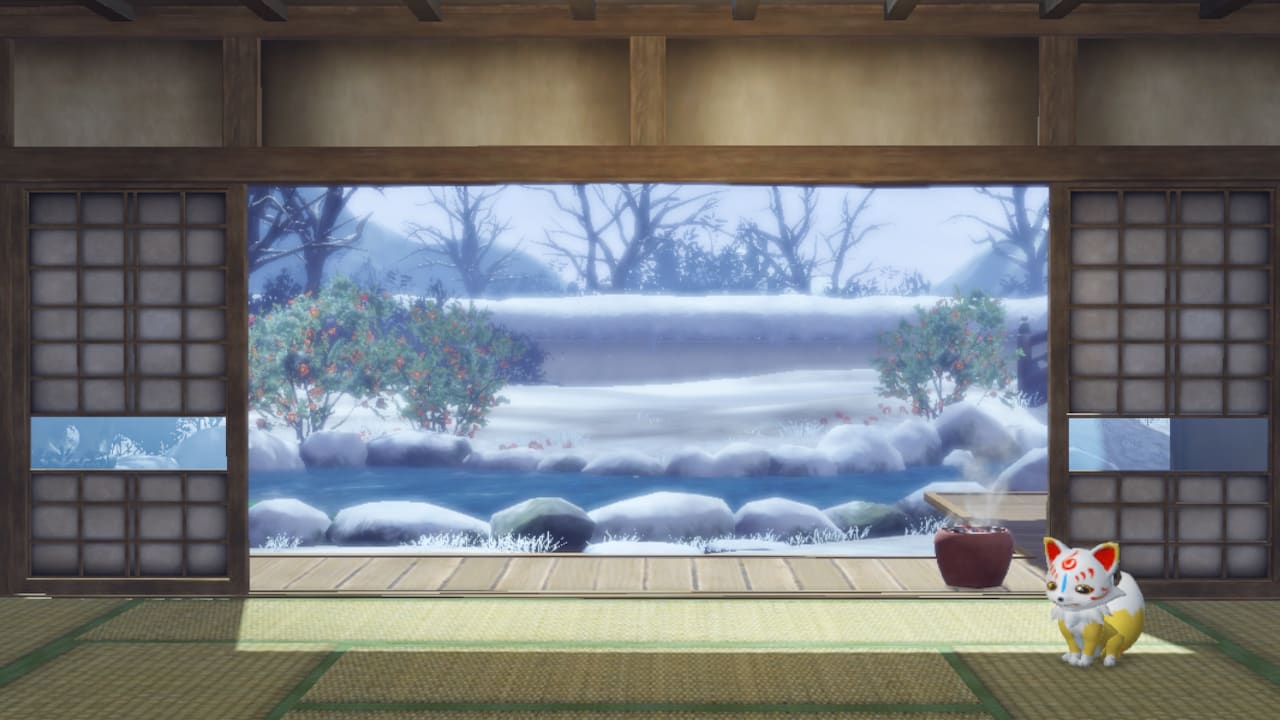 Honmaru Backdrop "Snow Viewing" 2