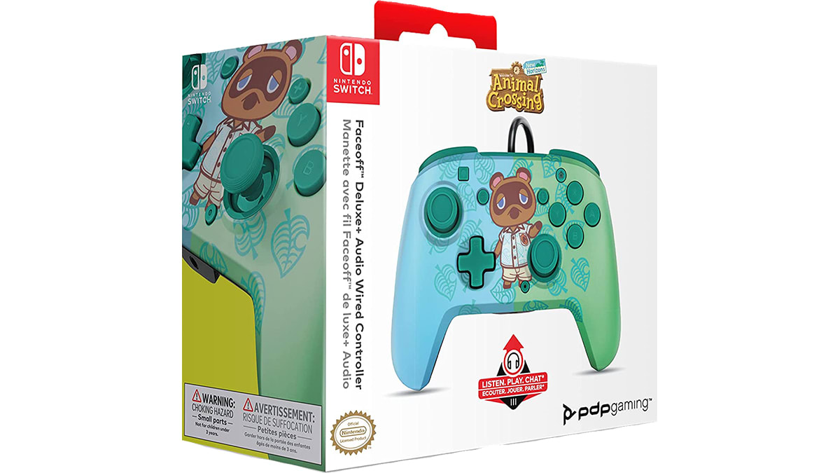 Faceoff Deluxe+ Audio Wired Controller: Animal Crossing™: Tom Nook 7