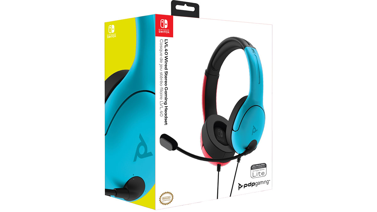 LVL40 Wired Stereo Gaming Headset - Blue/Red 2