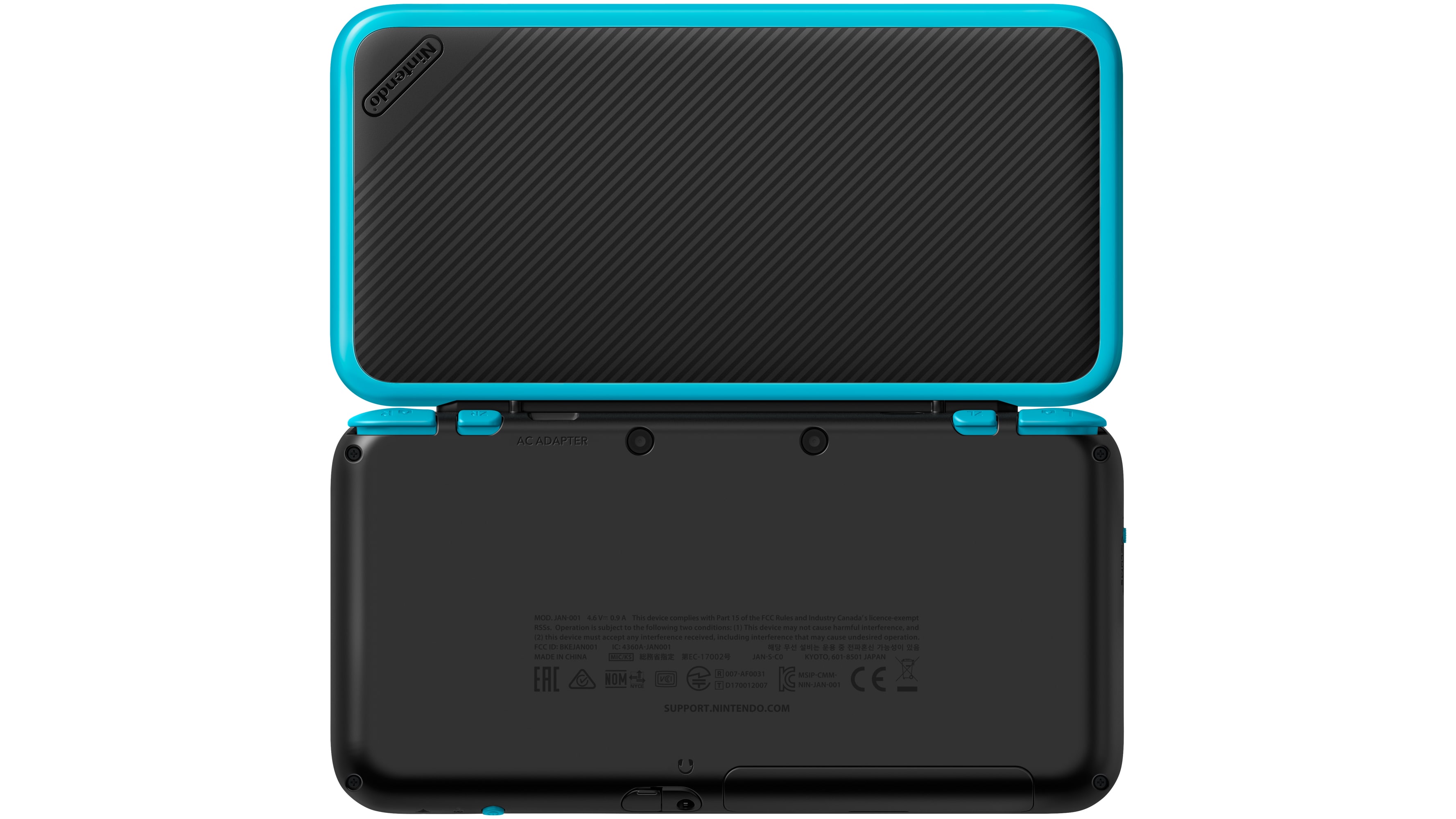 New Nintendo 2DS XL - Black + Turquoise - REFURBISHED 3