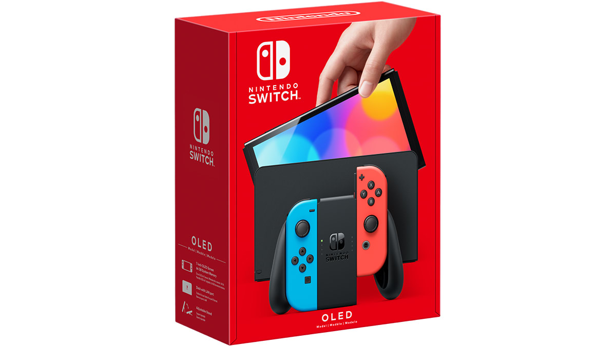 Nintendo Switch – Modelo OLED con control Joy-Con azul neón/rojo neón 1