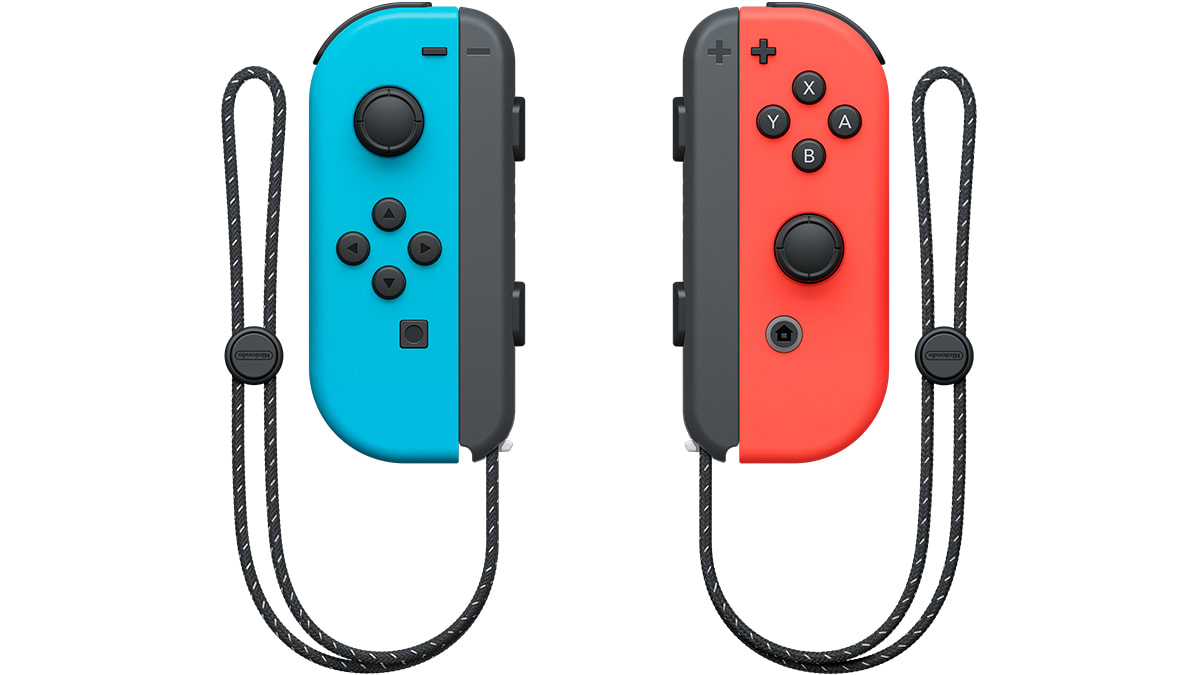 Nintendo Switch com Joy-Con azul neon e vermelho neon 4