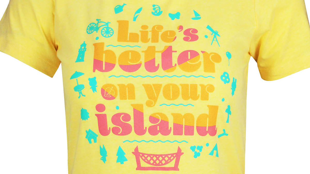 Animal Crossing Island Slogan T-shirt - Yellow (Women's Cut) 2