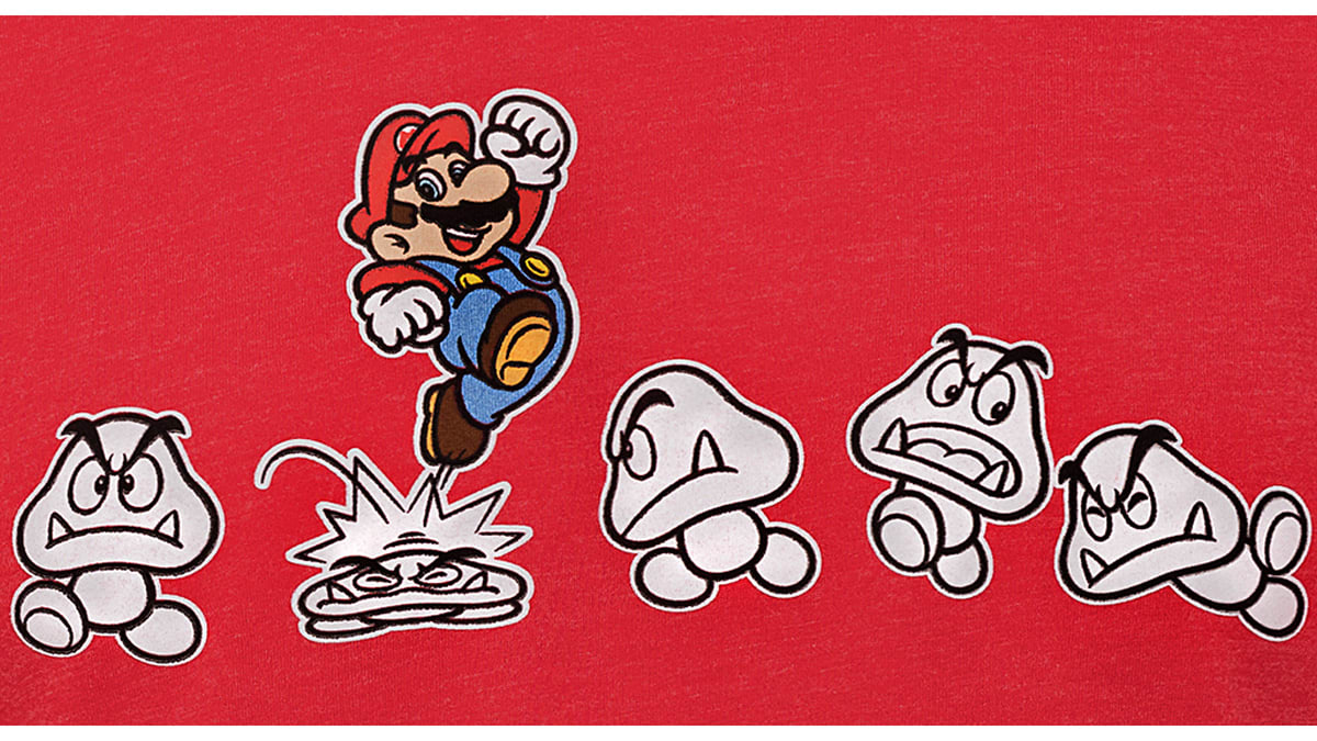 Super Mario and Goombas T-shirt - Heather Red - XL 2
