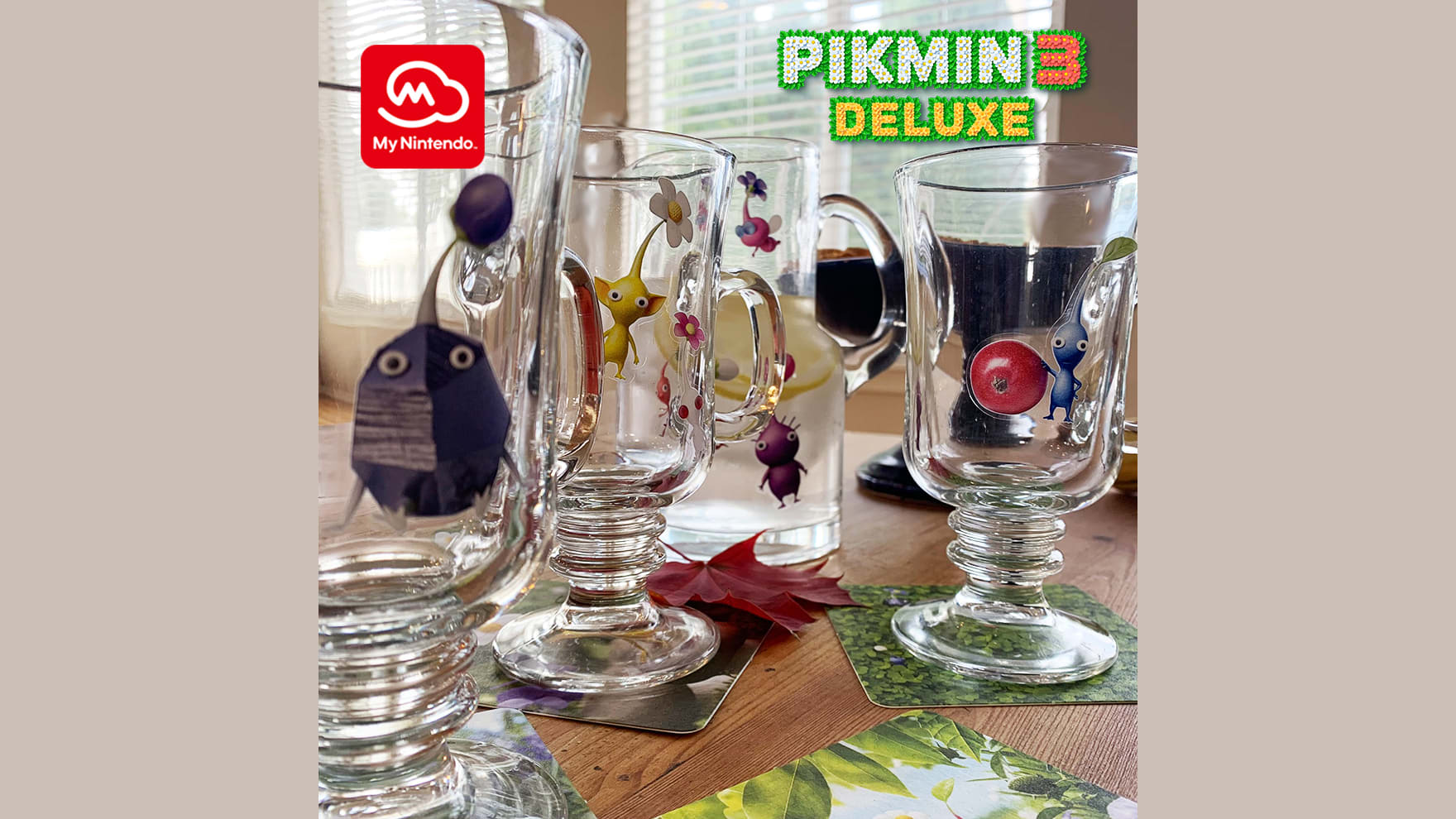 Décalques réutilisables décoratifs pour verre à boire Pikmin™ 3 Deluxe 2