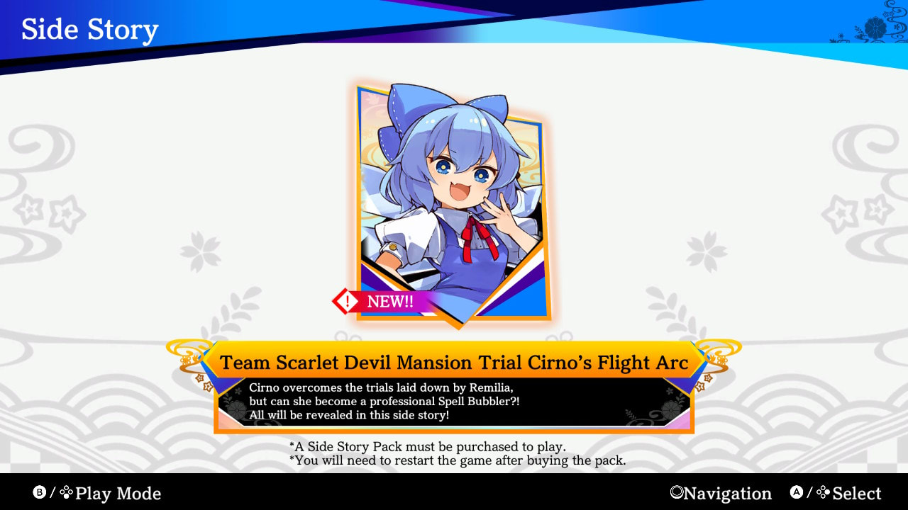 Side Story Pack Cirno Arc 2