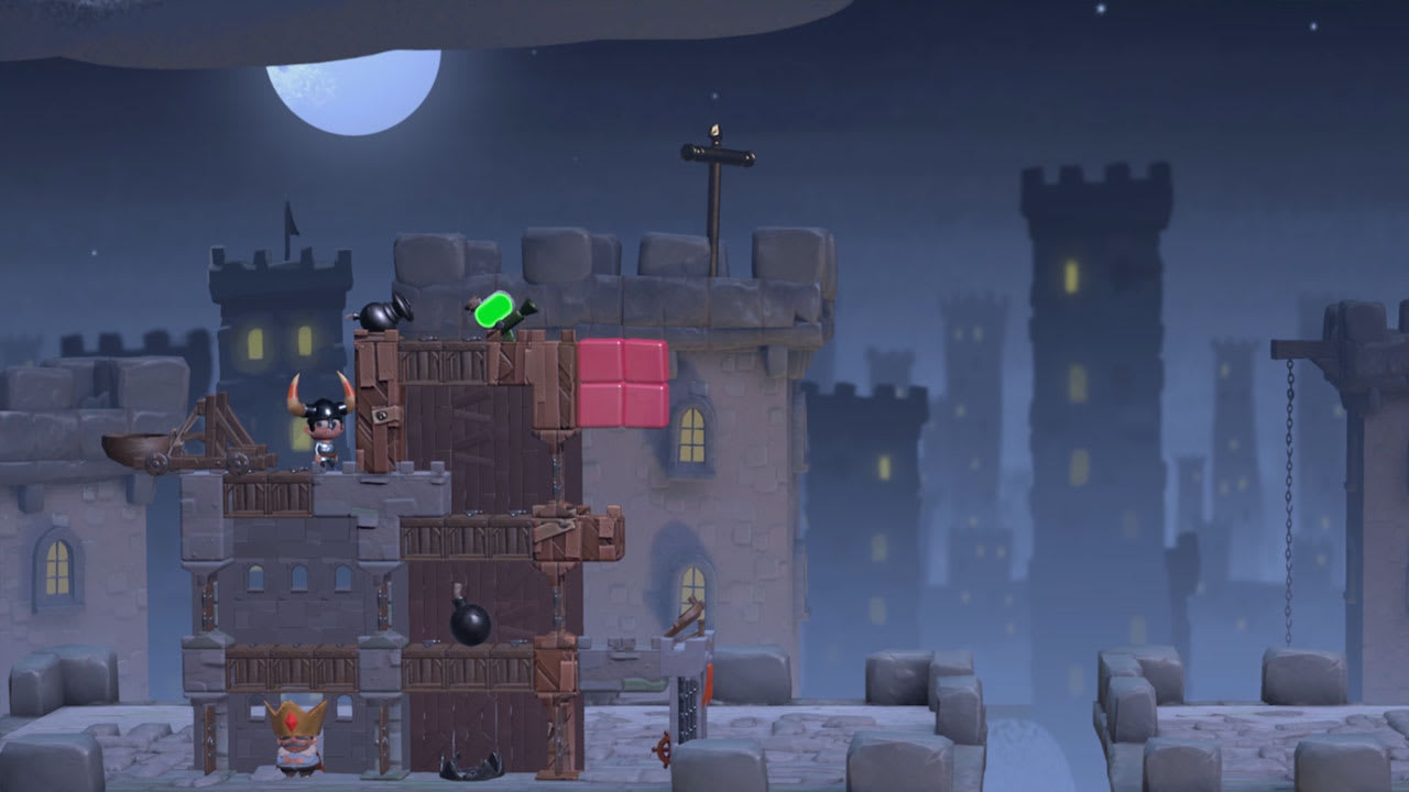 KnightOut is a local party brawler for 1-4 players! Play with or against your friends in a frantic battle. Half the battle is won by building an epic castle with deadly weapons and traps. 4
