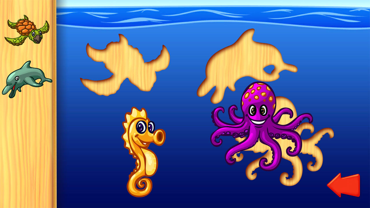 Ocean Animals Puzzle - juego de aprendizaje de rompecabezas de animales del océano preescolar para niños y niños pequeños 7
