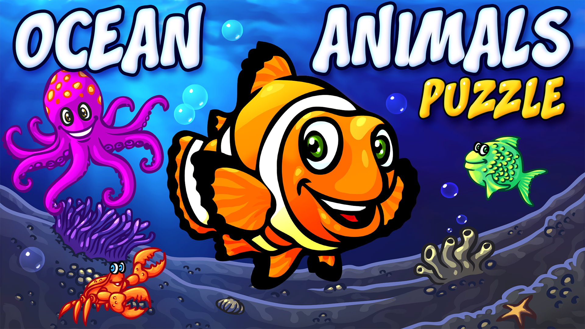 Ocean Animals Puzzle - juego de aprendizaje de rompecabezas de animales del océano preescolar para niños y niños pequeños 1