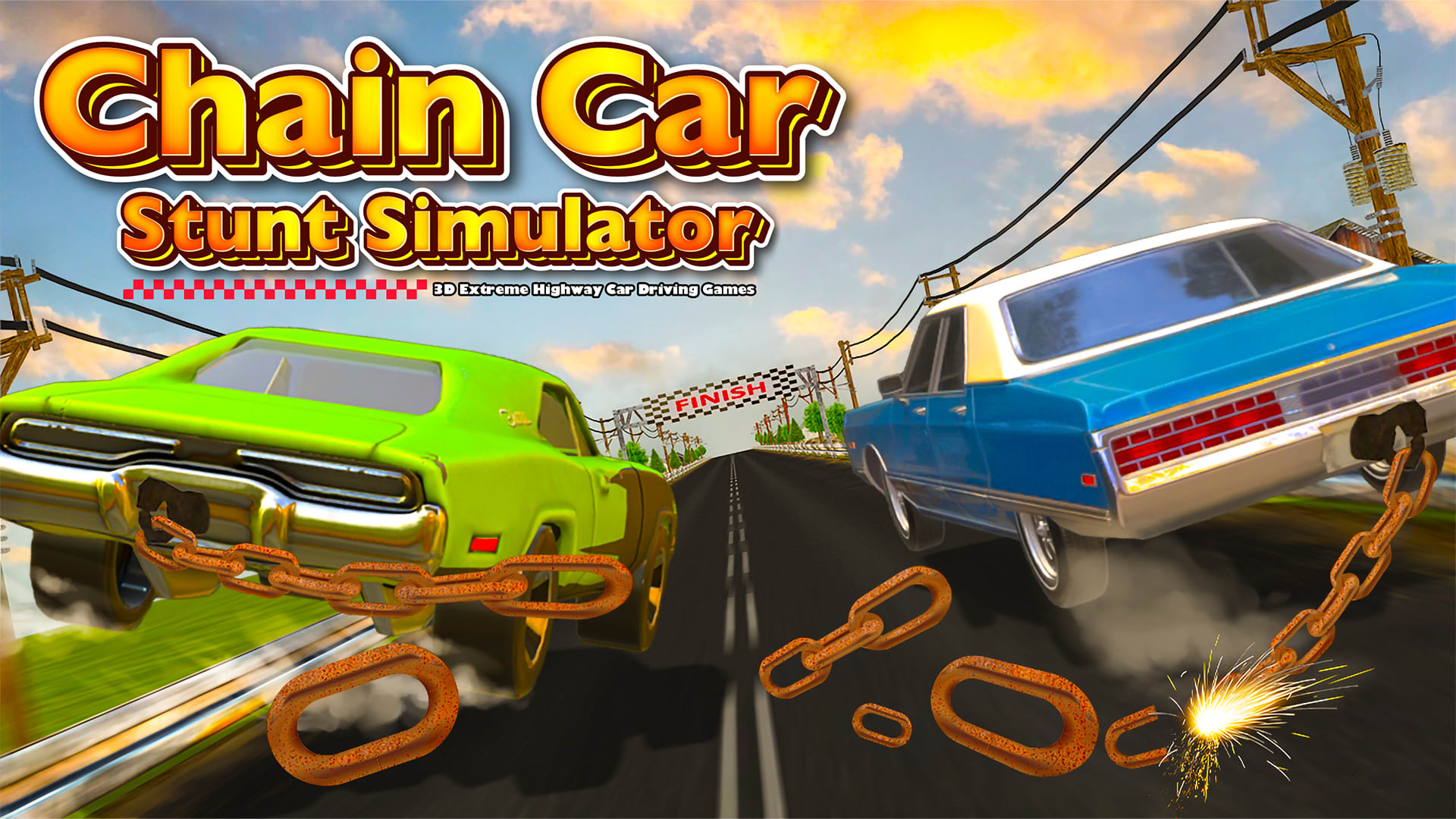 Chain Car Stunt Simulator - 3D Extreme Highway Car Driving Games 1