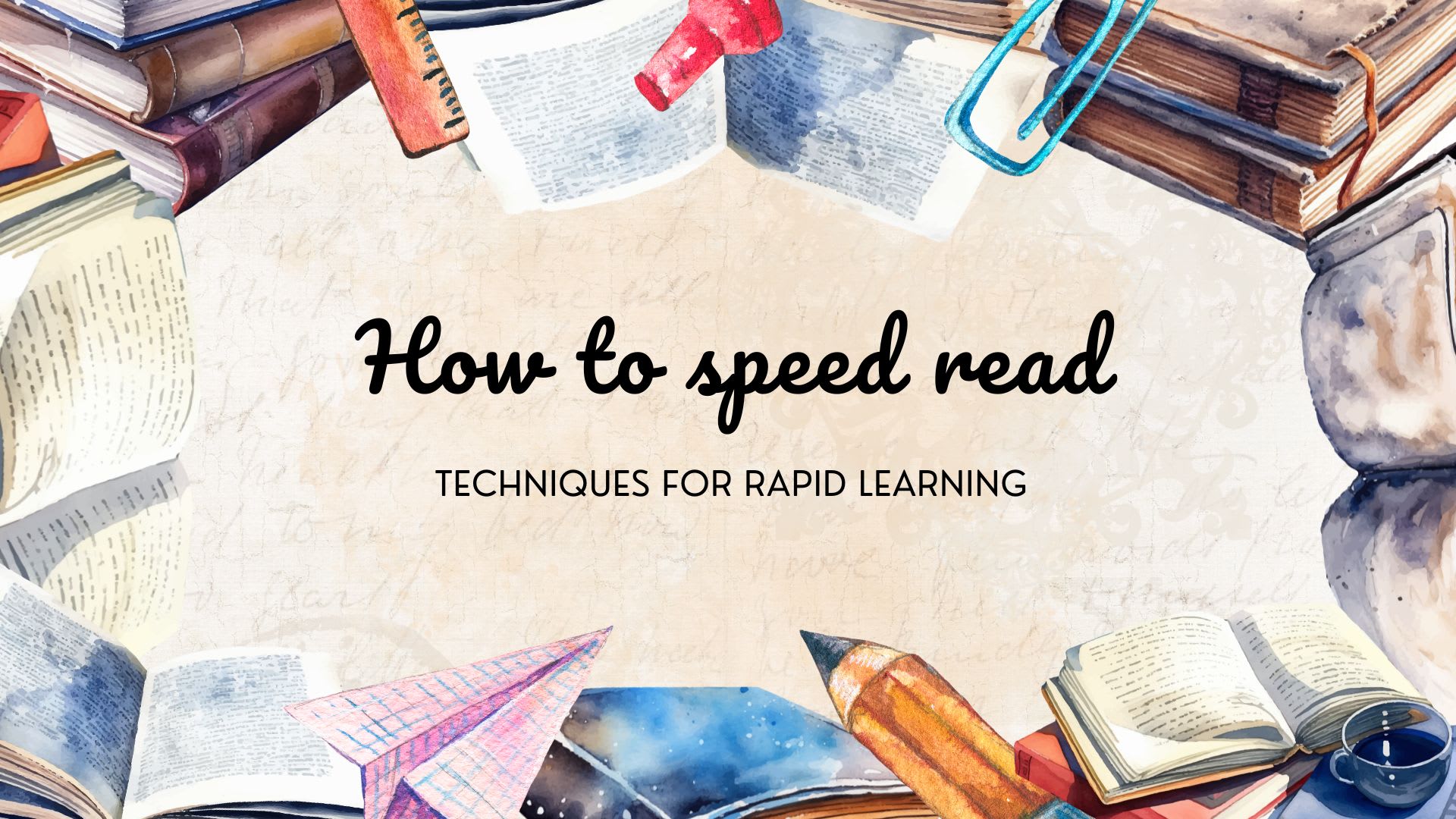 How to speed read: Techniques for rapid learning 1