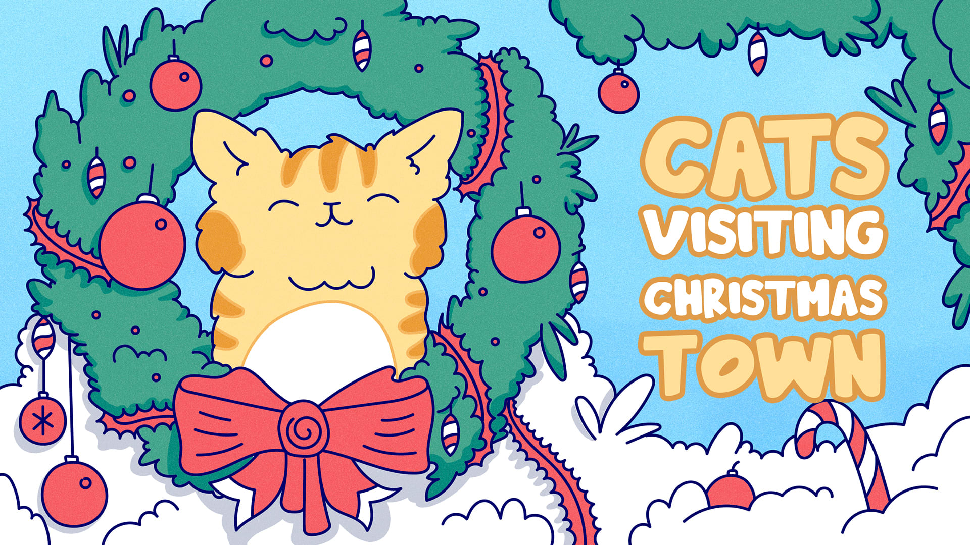 Cats Visiting Christmas Town 1