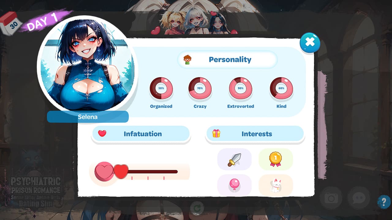 Psychiatric Prison Romance: Serial Killer Anime Girls Dating Sim 5