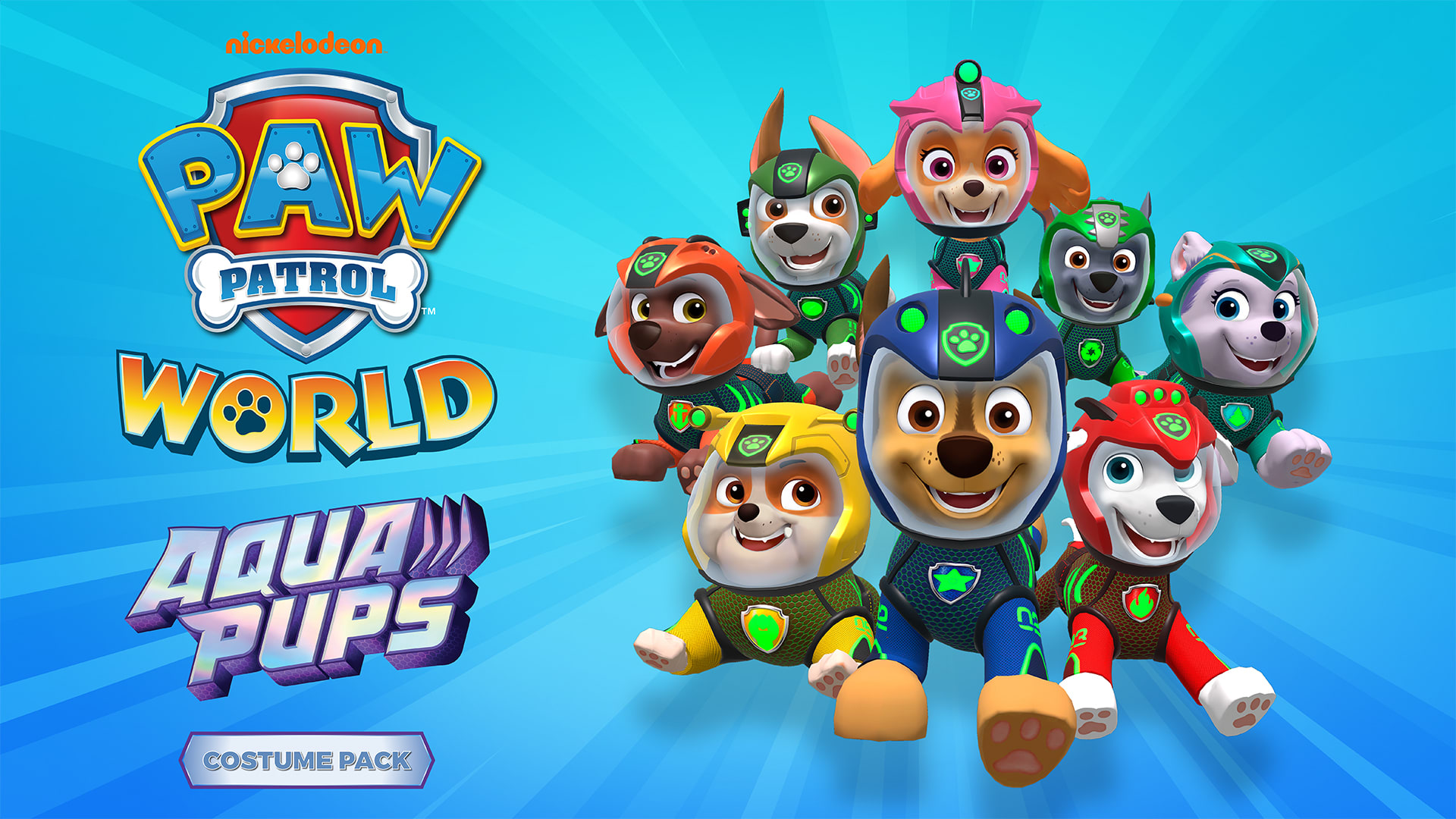 Mundo de PAW Patrol Patrulla de Cachorros - Aqua Pups - Paquete de disfraces 1