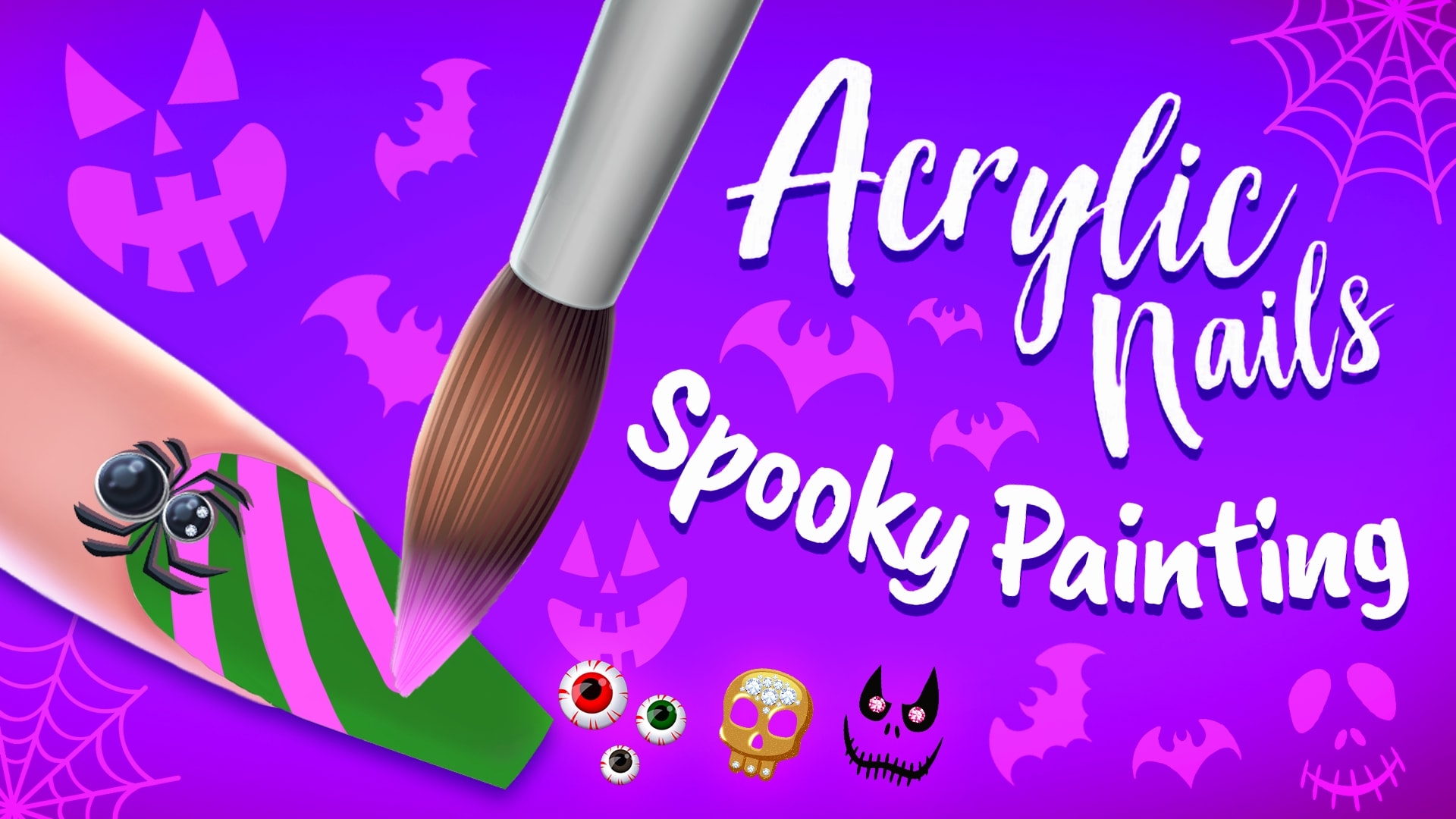 Acrylic Nails!: Spooky Painting 1