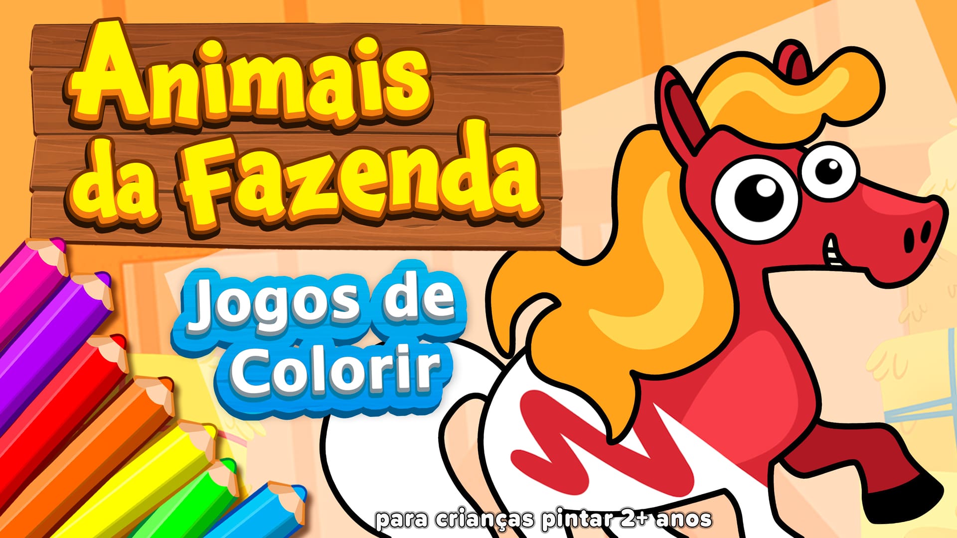Animais da Fazenda Jogos de colorir para crianças pintar 2+ anos para ...