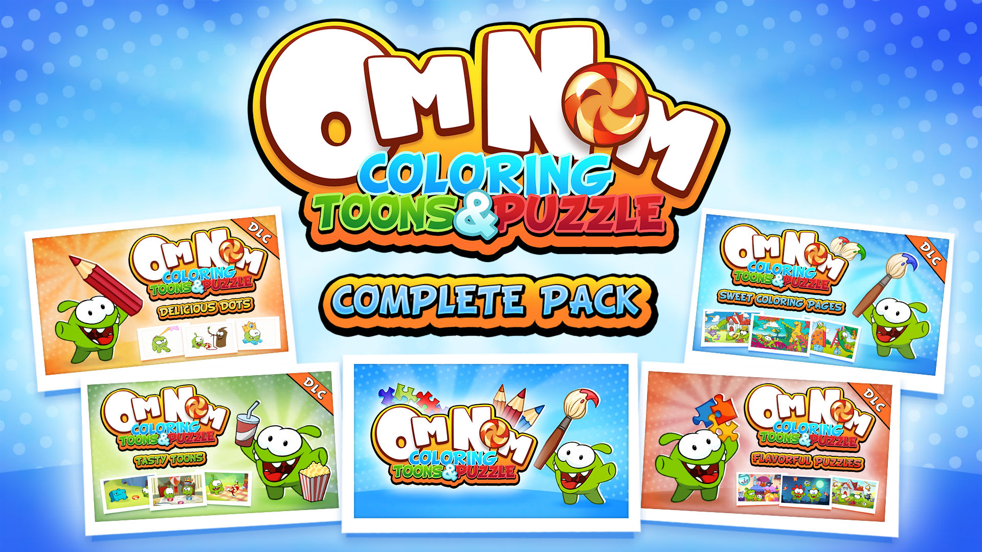 Om Nom: Coloring, Toons & Puzzle - Complete Pack 1