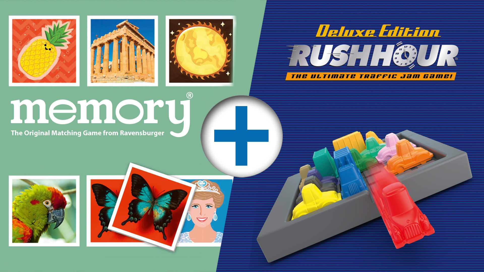 Bundle: memory® – The Original Matching Game from Ravensburger + Rush Hour® Deluxe – The ultimate traffic jam game! 1
