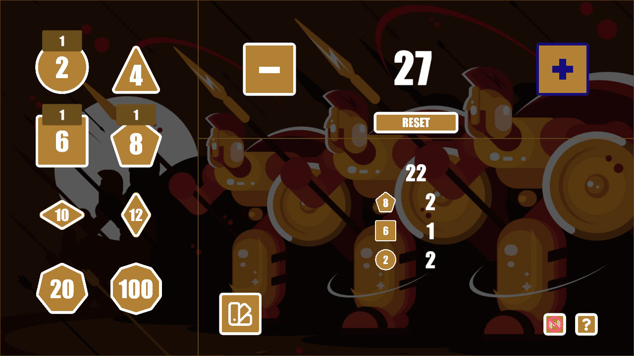 Easy Dice for RPG/Tabletop - Spartan Theme — скриншот 1