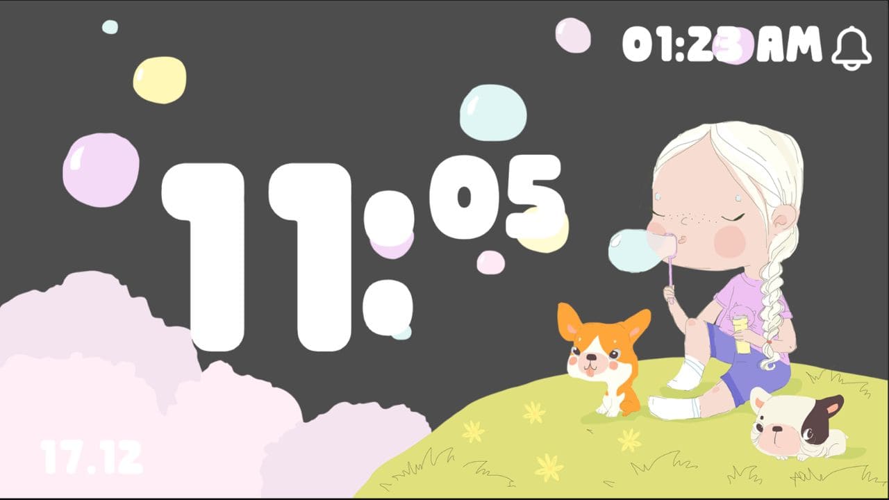 AAA Clock: Blowing Bubbles Clock — скриншот 1