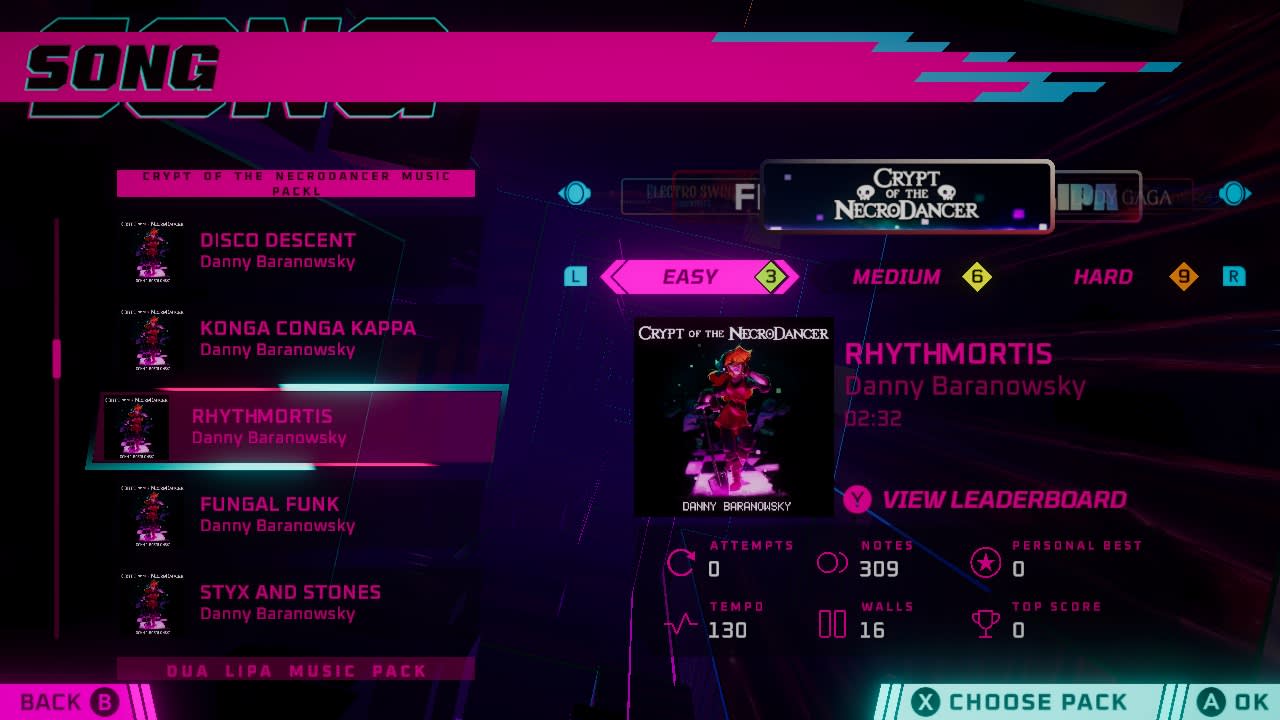 Synth Riders: Crypt of the NecroDancer Music Pack for Nintendo