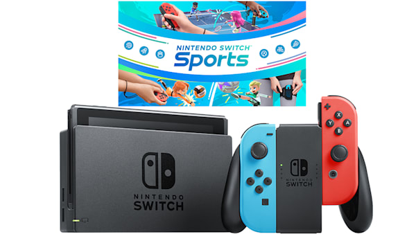 Nintendo Switch Mario Party Bundle: Super Mario Party, Mario Kart 8 Deluxe  and Nintendo Switch 32GB Console with Neon Red and Blue Joy-Con