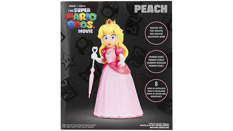 The Super Mario Bros. Movie - 5” Figure Series – Peach Figure with Umbrella  Accessory, peaches mario 