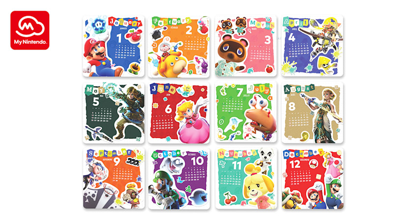 Calendrier de bureau My Nintendo 2024 - Site officiel Nintendo